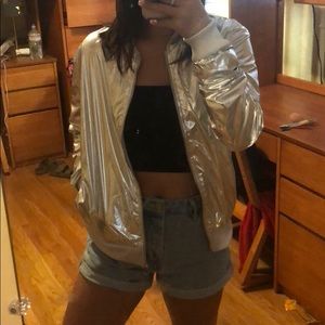  NWT  silver Victoria secret sport jacket